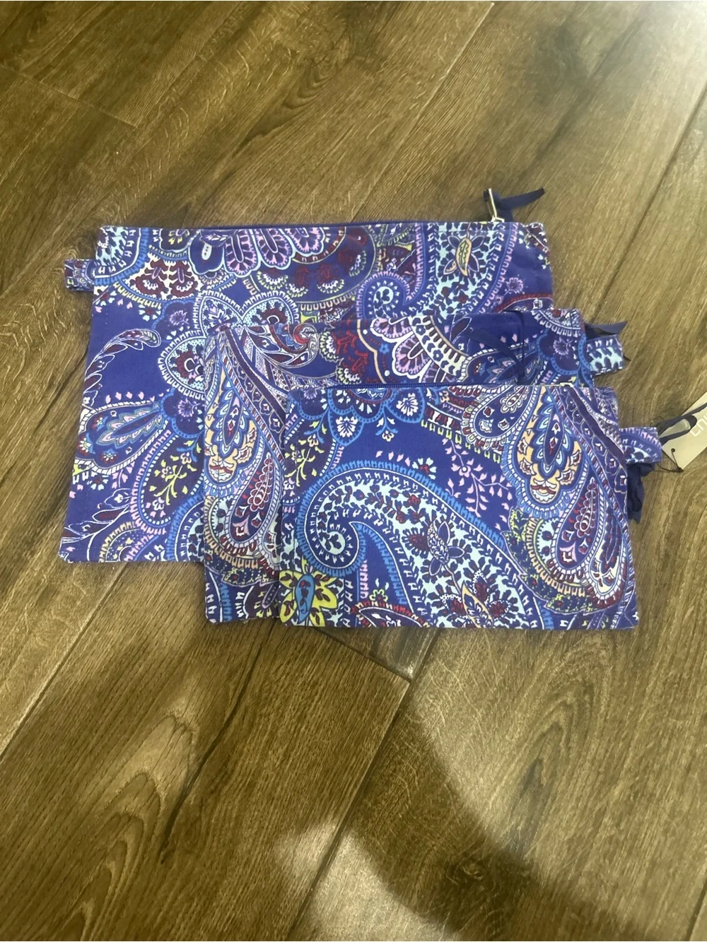 NWT Purple Paisley Zip Pouch Set - chicos Women Bagsi